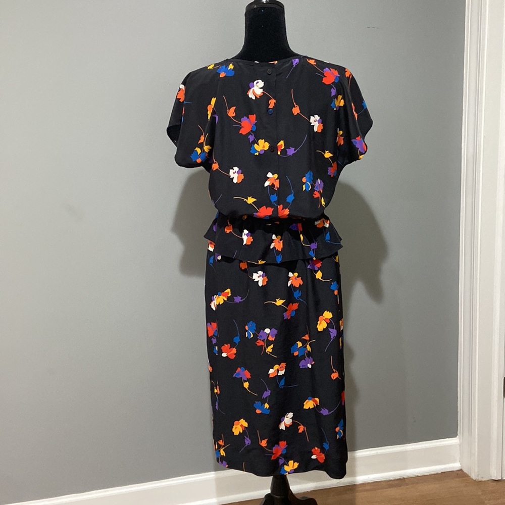 Albert Nipon Executive Shift Midi Dress Sz 10 Flo… - image 4